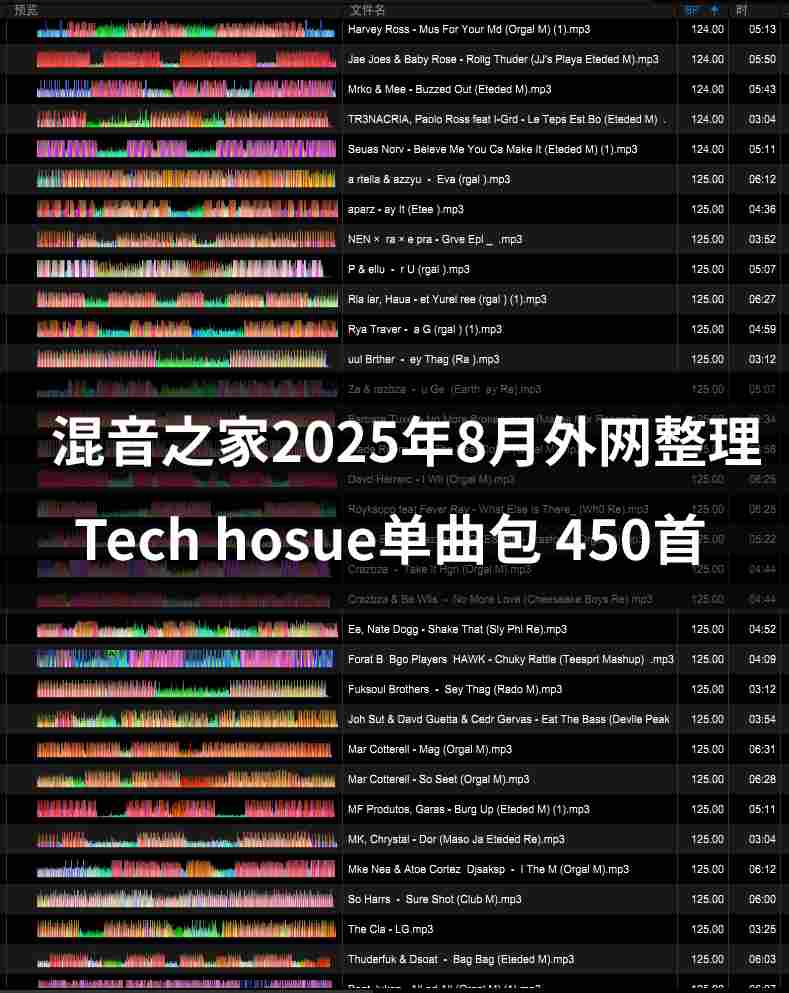 2025年8月外网整理第三期 tech hosue（450首）